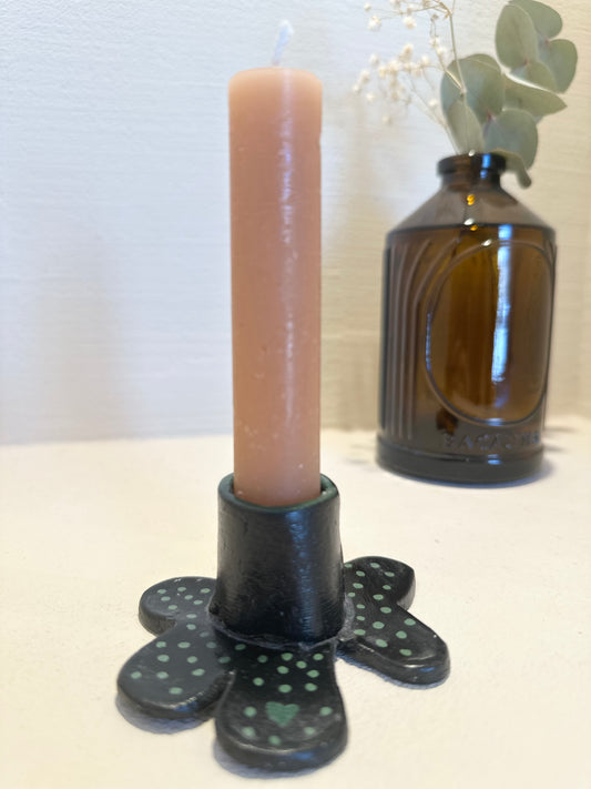 Bougeoir fleur kaki